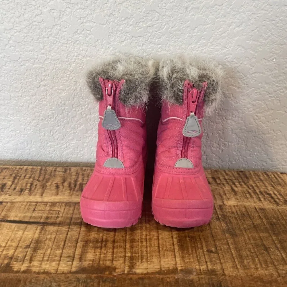 C9 Champion Toddler Girls Size 6 Pink Faux Fur Winter Snow Boots Thermolite